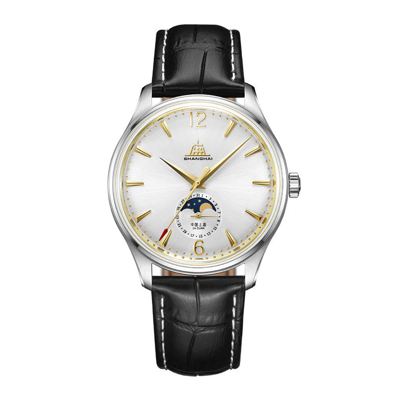 Shanghai Pioneer 39mm Watch - Moonphase Golden (Special Edition)