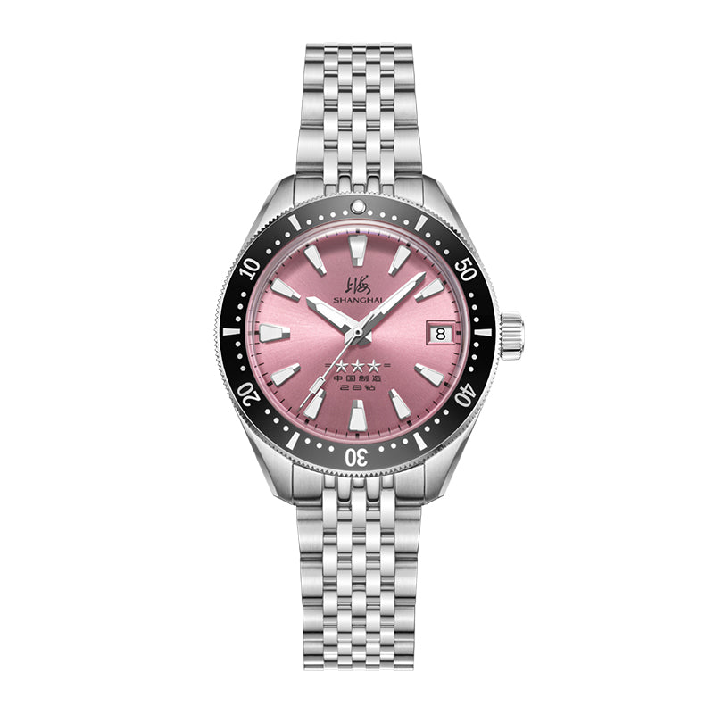 Shanghai 114 Military 35mm Dive Watch - Pink Dial