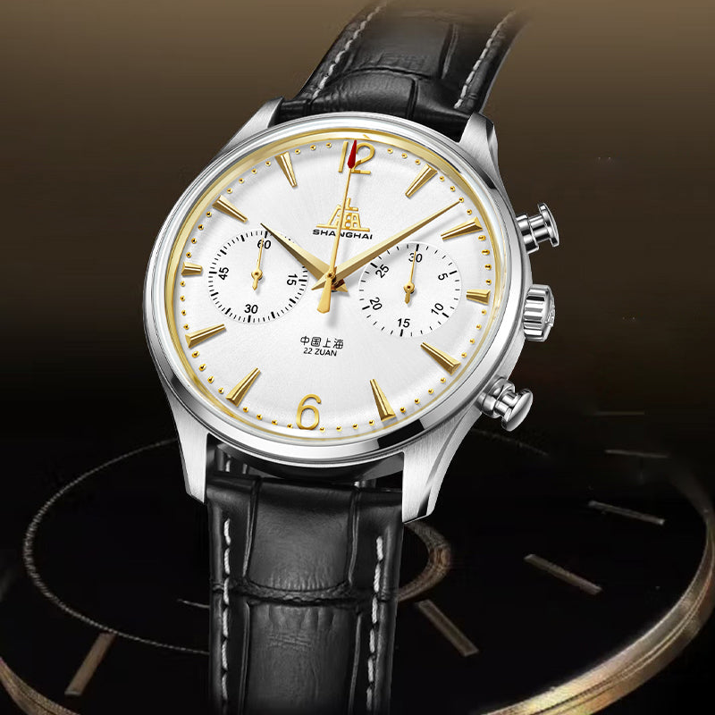 Shanghai Pioneer 39mm Watch - Chronograph Golden (Special Edition)