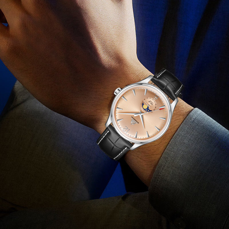 Shanghai Pioneer 39mm Watch - Moonphase Salmon (Special Edition)