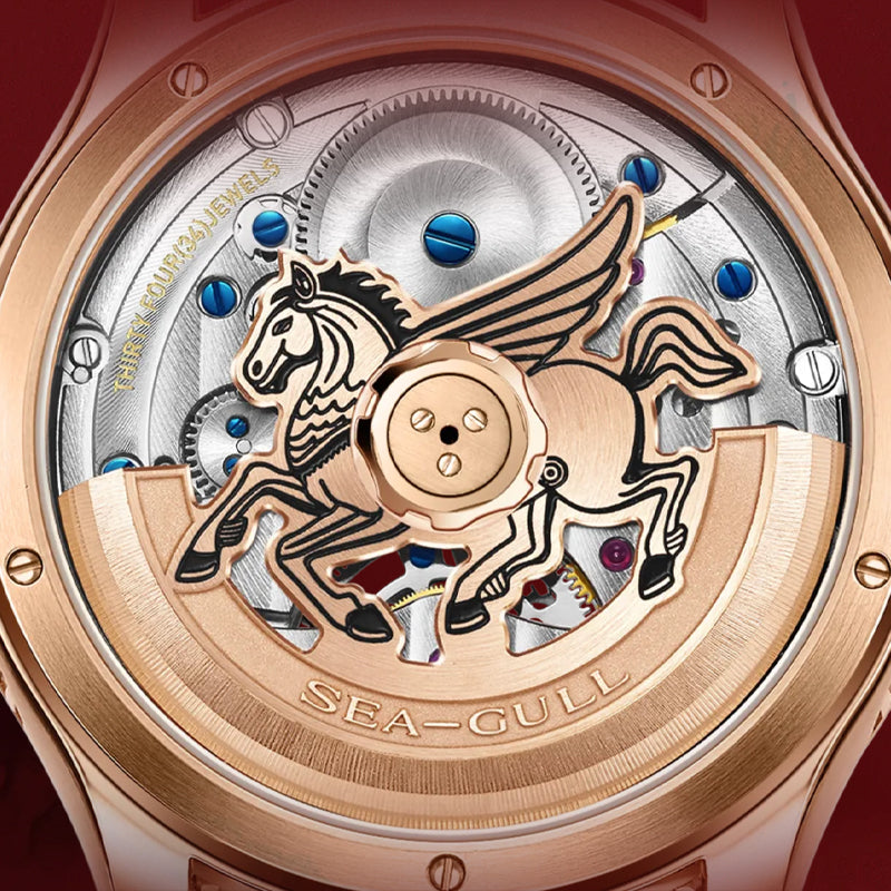 Seagull Qin Ultra-Thin Automatic Tourbillon Watch - Winged Pegasus Zodiac Horse Limited Edition