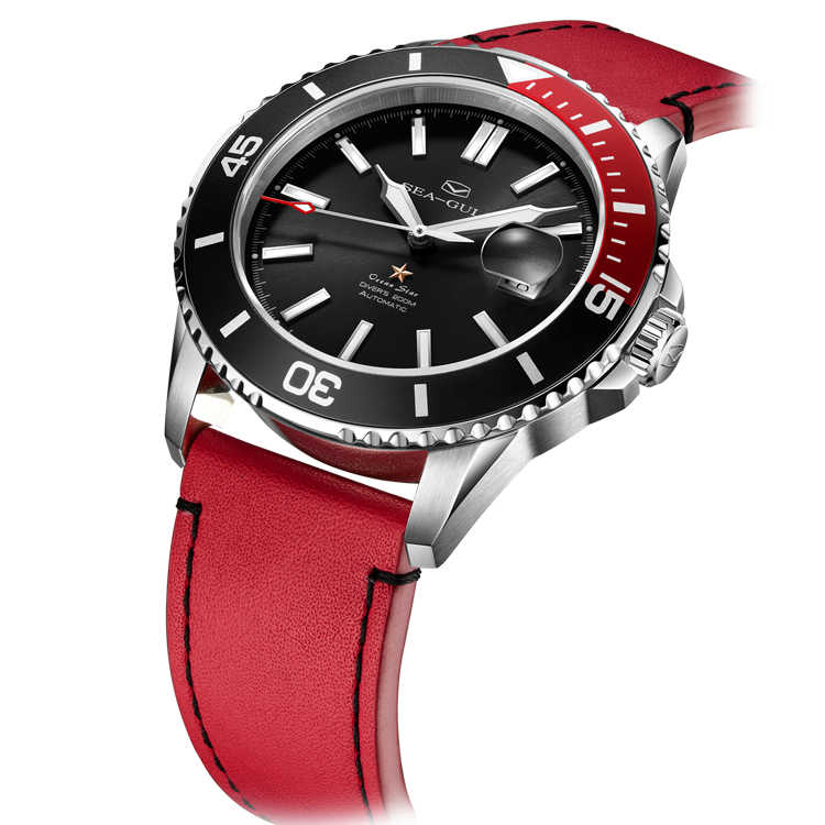 Seagull Ocean Star Black & Red Bezel Watch