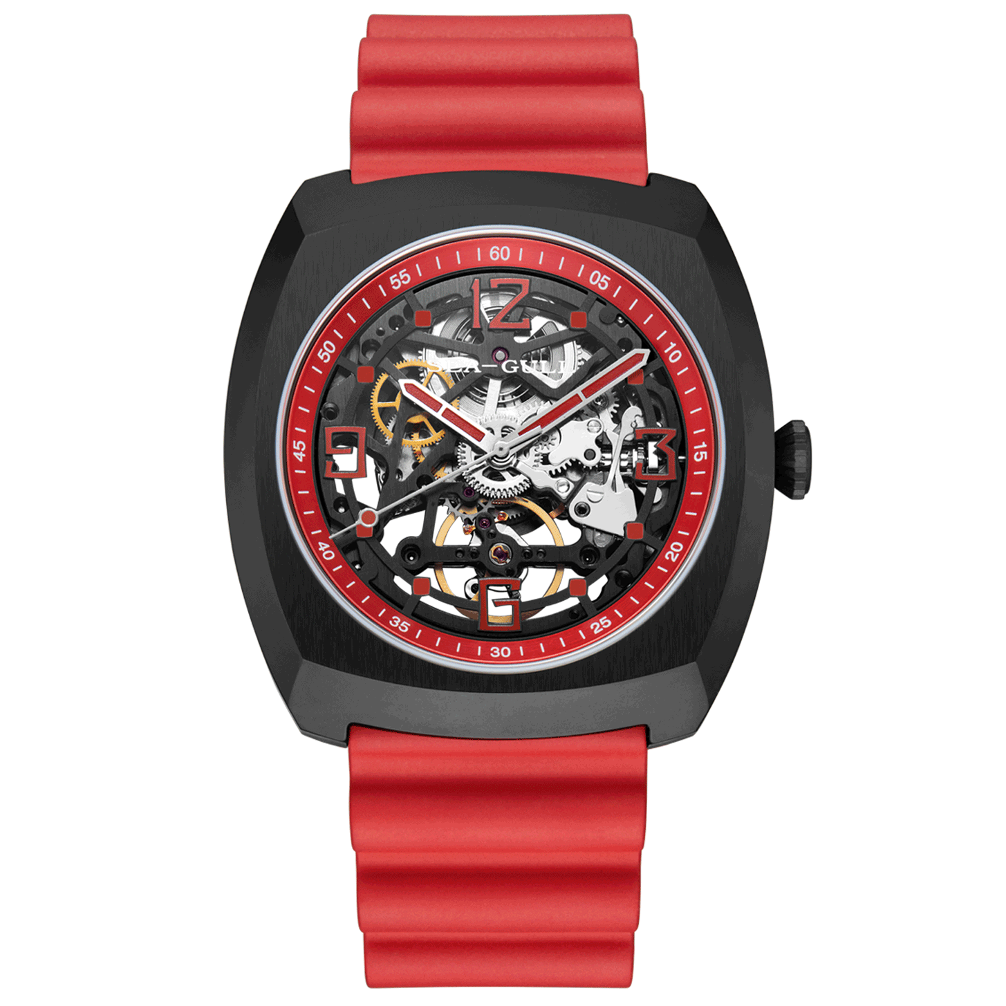 Seagull Watch | Trendy Barrel Skeleton Automatic Watch 44*46mm