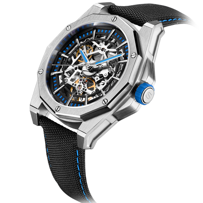Möwenuhr | Trendy, kantige Skelett-Polygon-Automatikuhr 43 mm