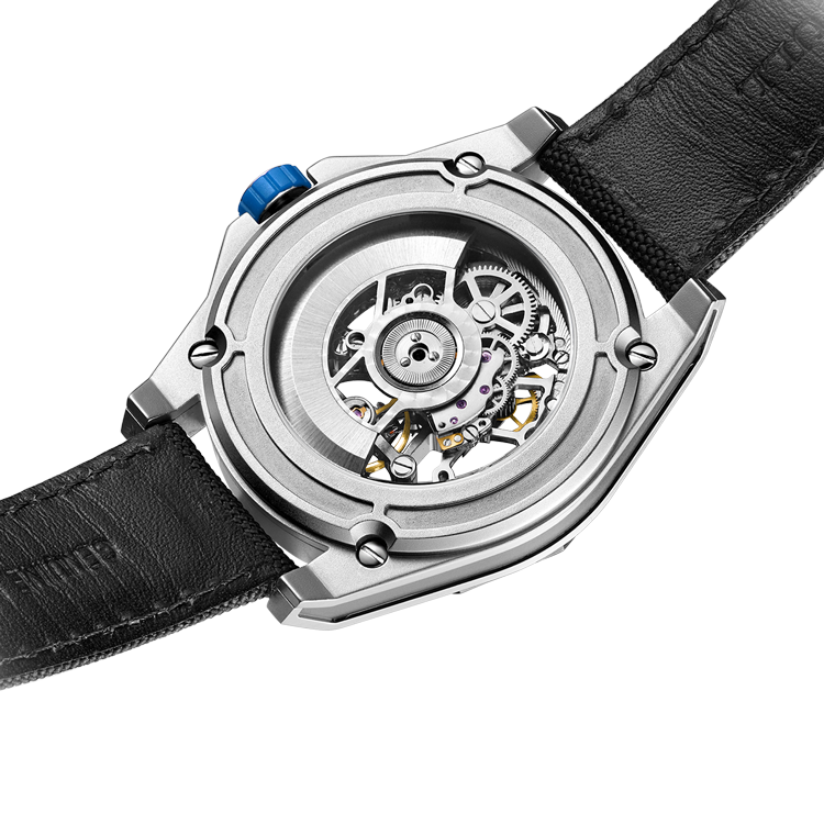 Möwenuhr | Trendy, kantige Skelett-Polygon-Automatikuhr 43 mm