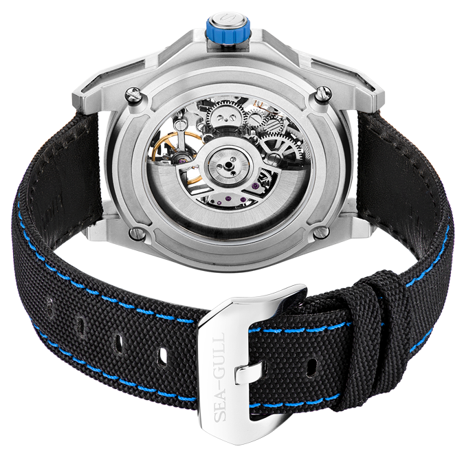Möwenuhr | Trendy, kantige Skelett-Polygon-Automatikuhr 43 mm