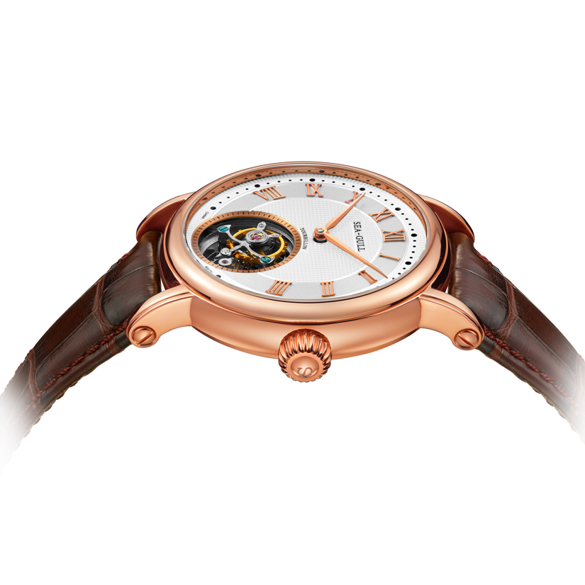 Seagull Watch | 18K Rose Gold Off-center Tourbillon Watch 40mm