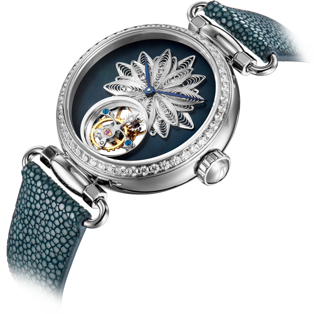 Seagull Filigree Flower Hairpin Tourbillon Watch 38.5mm