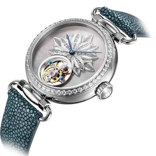 Seagull Filigree Flower Hairpin Tourbillon Watch 38.5mm