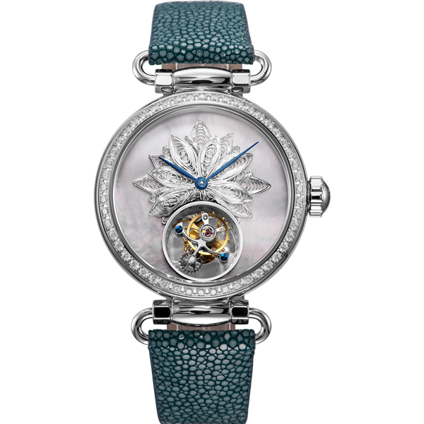 Seagull Filigree Flower Hairpin Tourbillon Watch 38.5mm