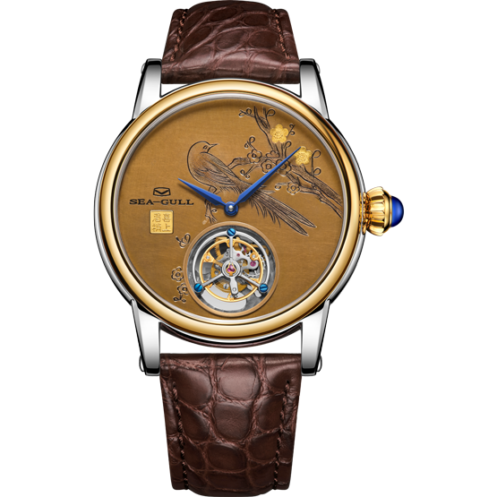 Seagull Watch | Intangible Cultural Heritage Copper Sculpture Cloisonné Tourbillon Watch 43mm