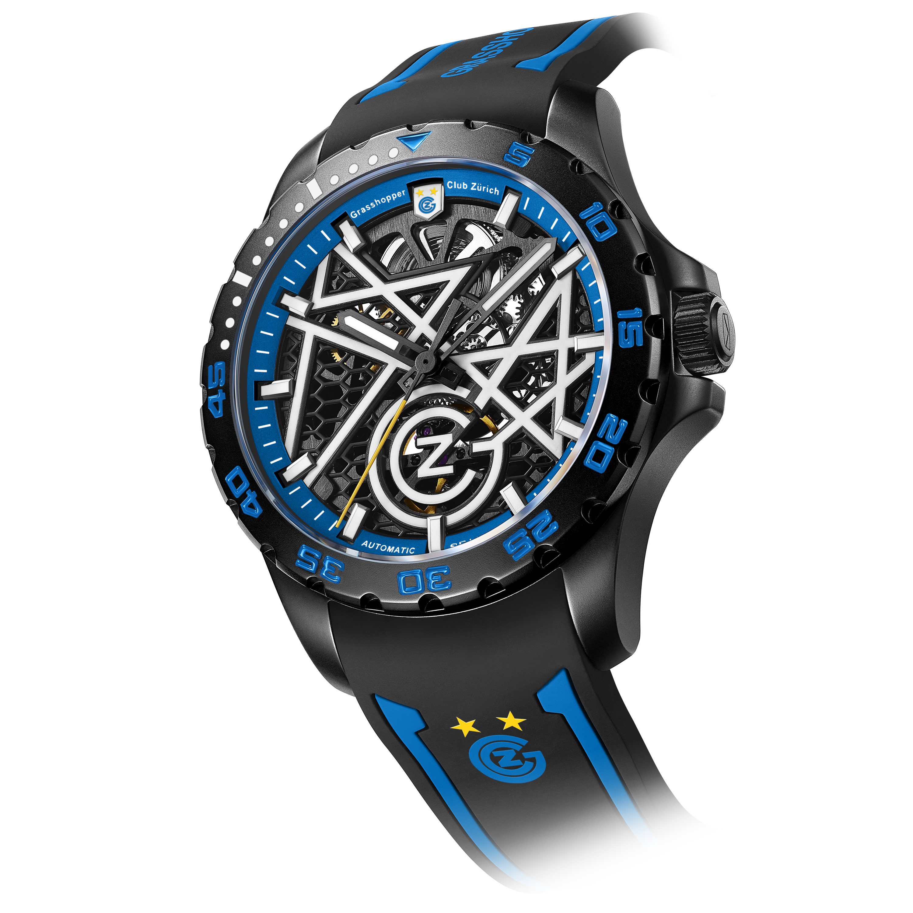 Seagull Watch | Football Co-branded Swiss Grasshopper Club Zurich Skeleton Watch 44mm