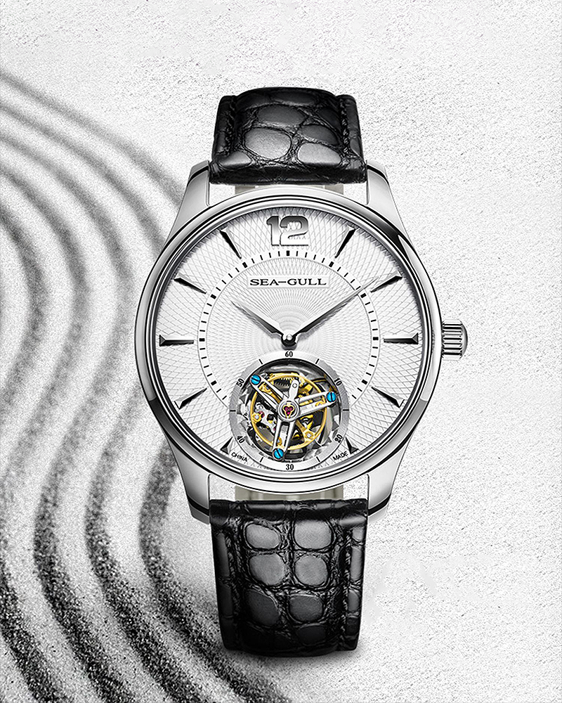 Seagull Watch | Leisure Series Ceramic Patterned Dial Tourbillon Watch 41mm