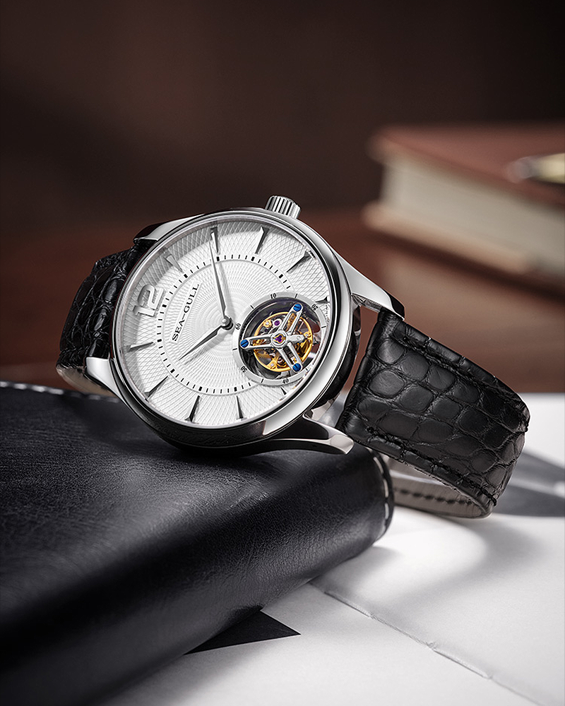 Seagull Watch | Leisure Series Ceramic Patterned Dial Tourbillon Watch 41mm