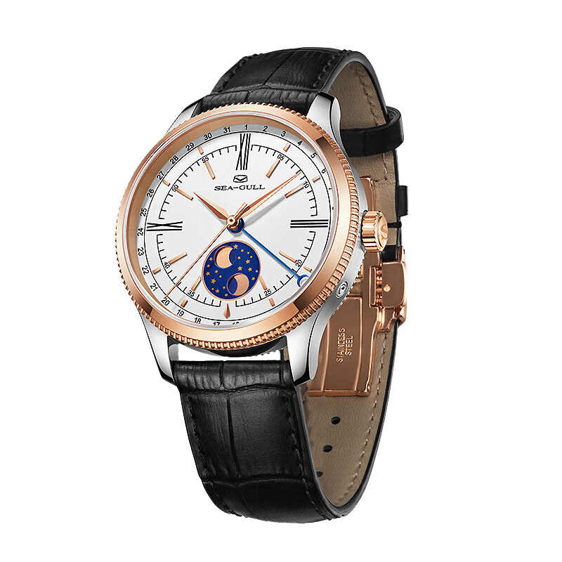 Seagull Moon Phase Watch with Bezel Calendar