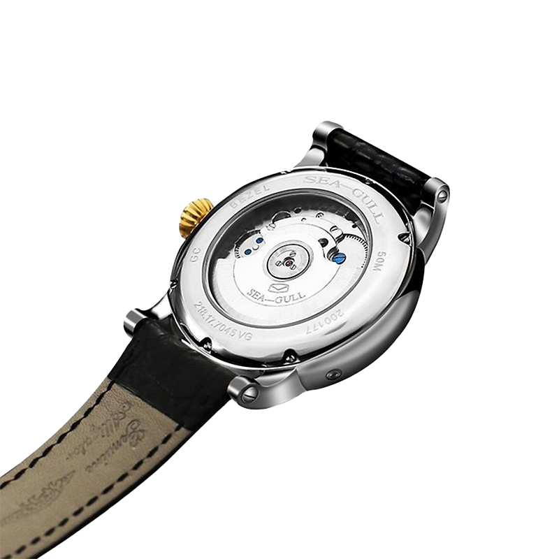 Seagull Tourbillon-Uhr mit 24 Karat Goldlünette, 43 mm