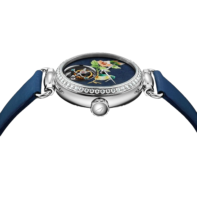 Seagull Embroidery Dial Off-center Tourbillon Watch 39mm