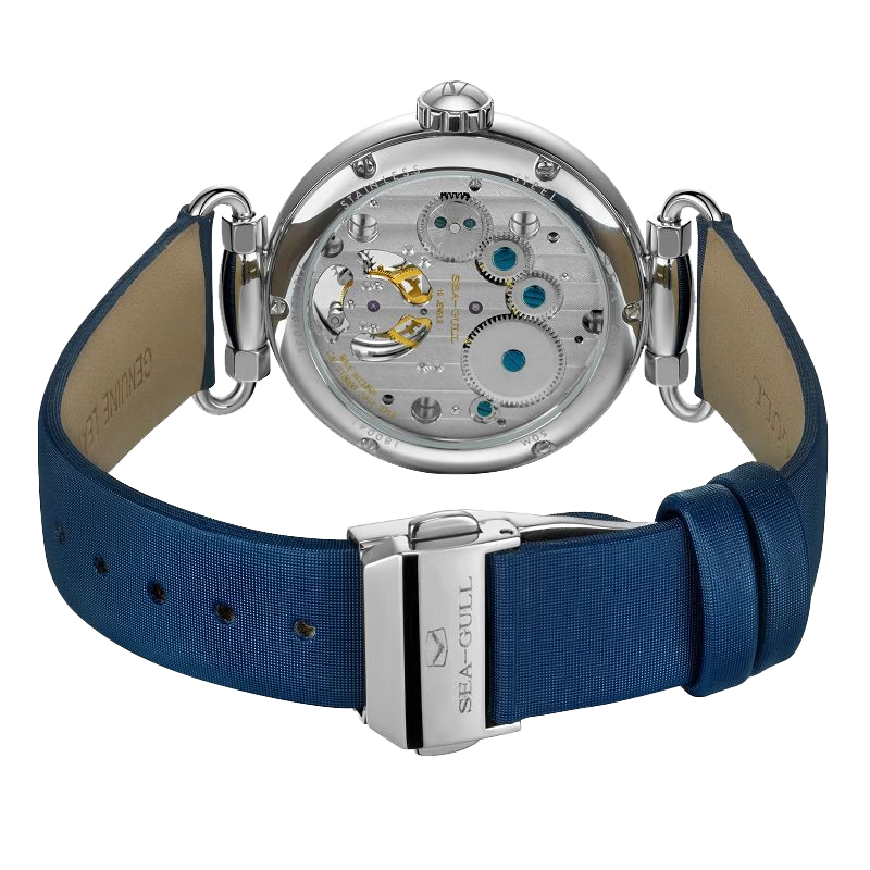 Uhr mit dezentralem Tourbillon und Zifferblatt mit Möwenstickerei, 39 mm