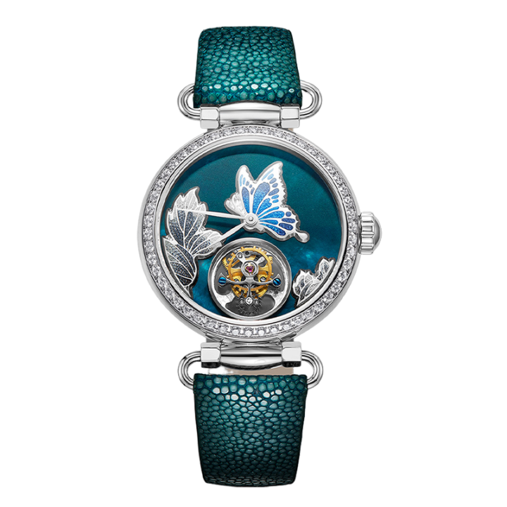 Seagull Filigree Flower Hairpin Tourbillon Watch 38.5mm