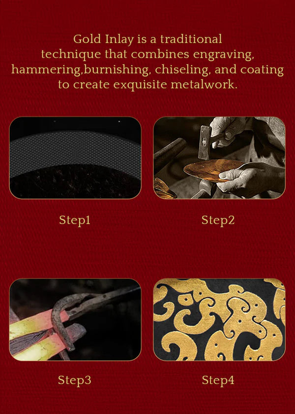 Seagull 24K Gold Inlay Dragon Pattern Tourbillon Watch