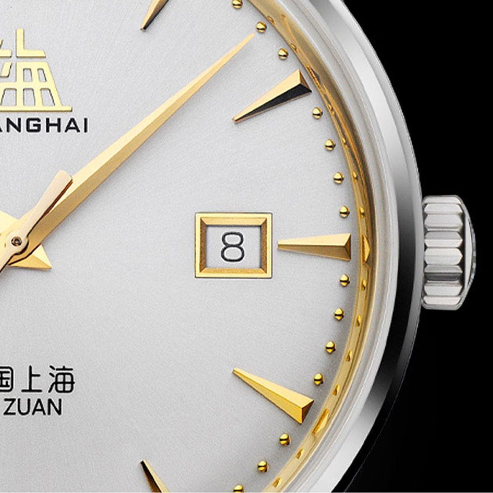 Shanghai 50s 39mm Watch - Orange Strap & White Dial