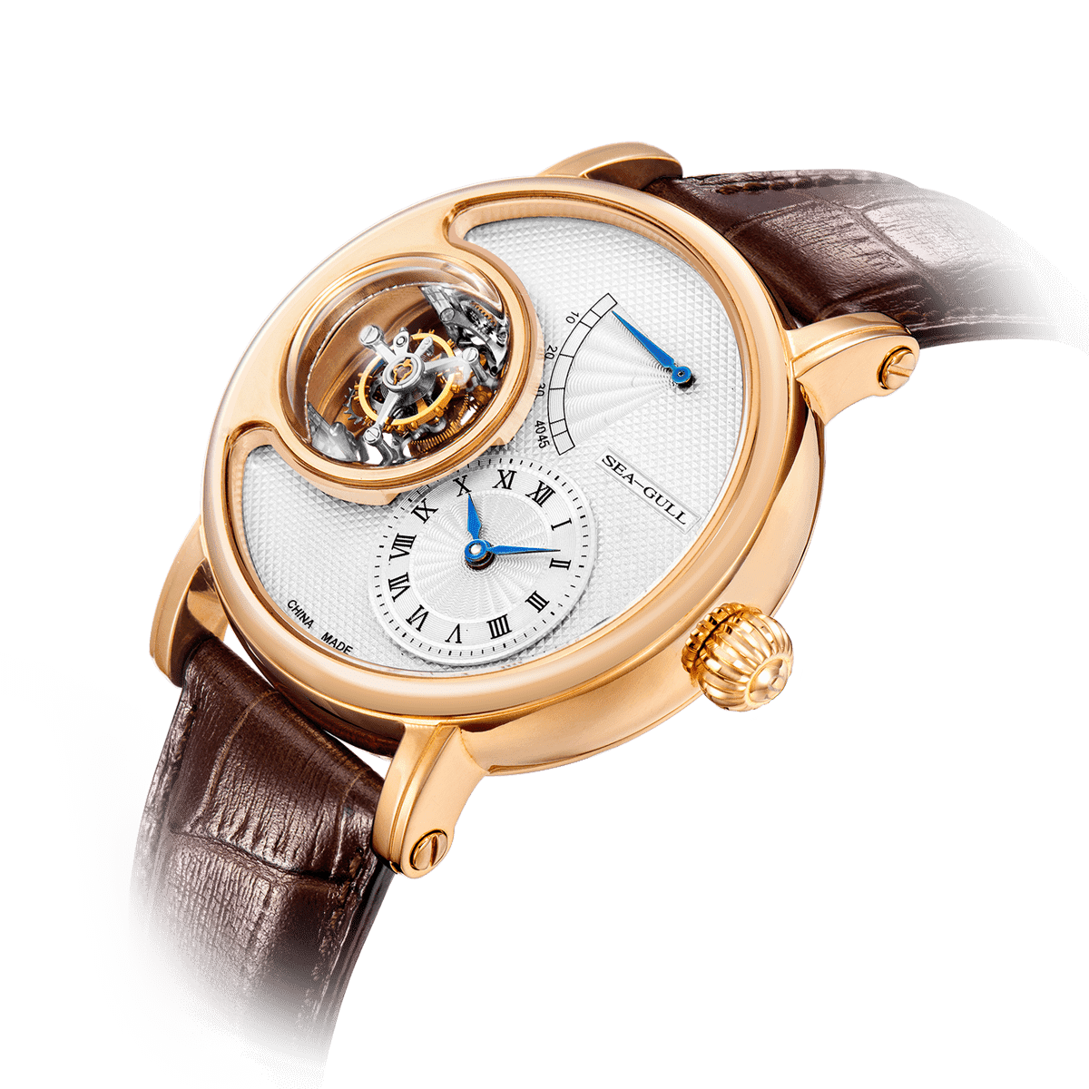 Seagull 18K Gold Double Axis Tourbillon Watch