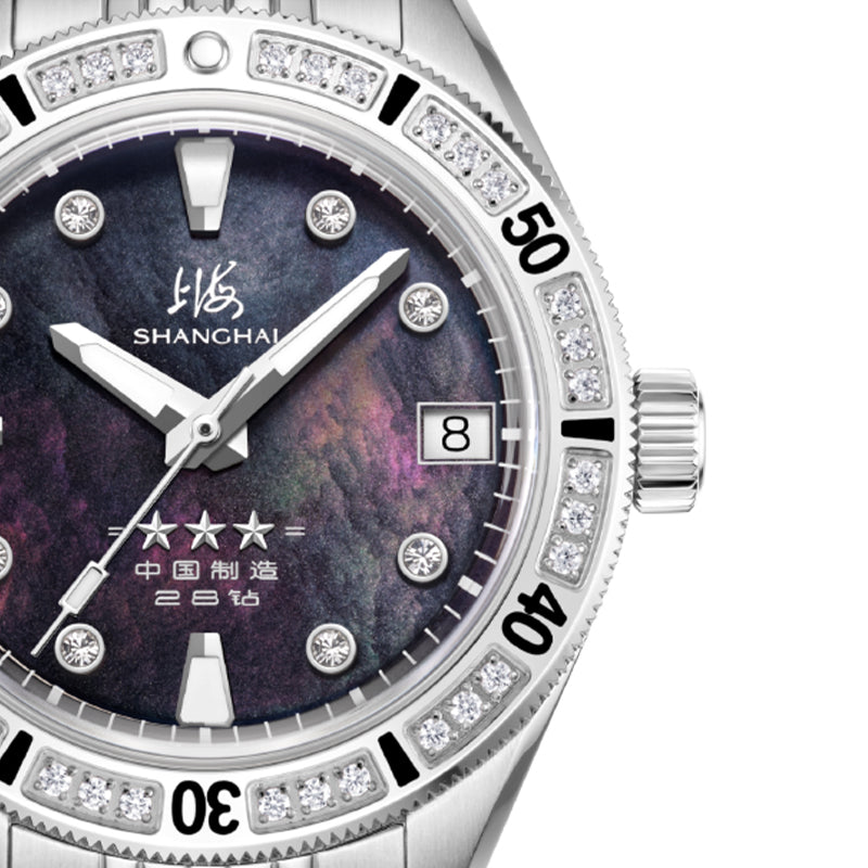 Shanghai 114 Military 35mm Dive Watch - Black Mother-of-Pearl Dial