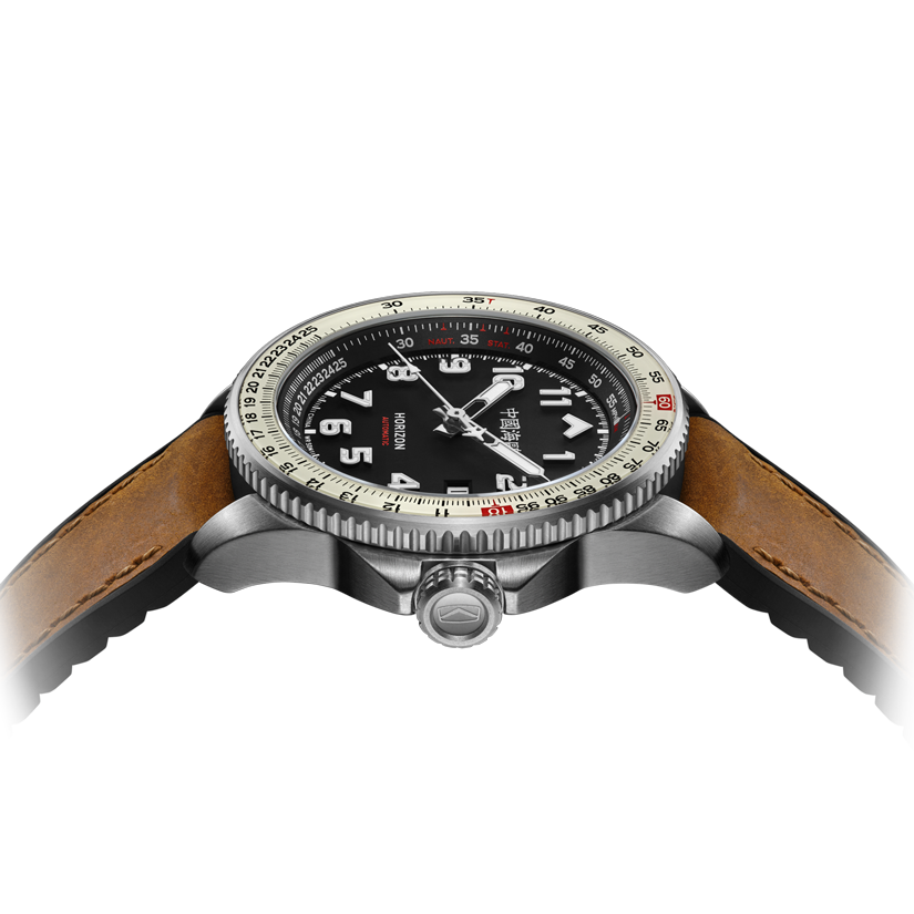 海鷗手錶| Horizo​​n 計算尺飛行員自動腕錶 42 毫米