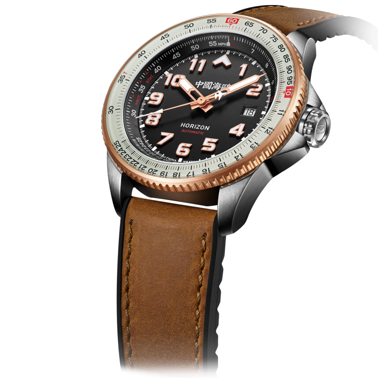 海鷗手錶| Horizo​​n 計算尺飛行員自動腕錶 42 毫米