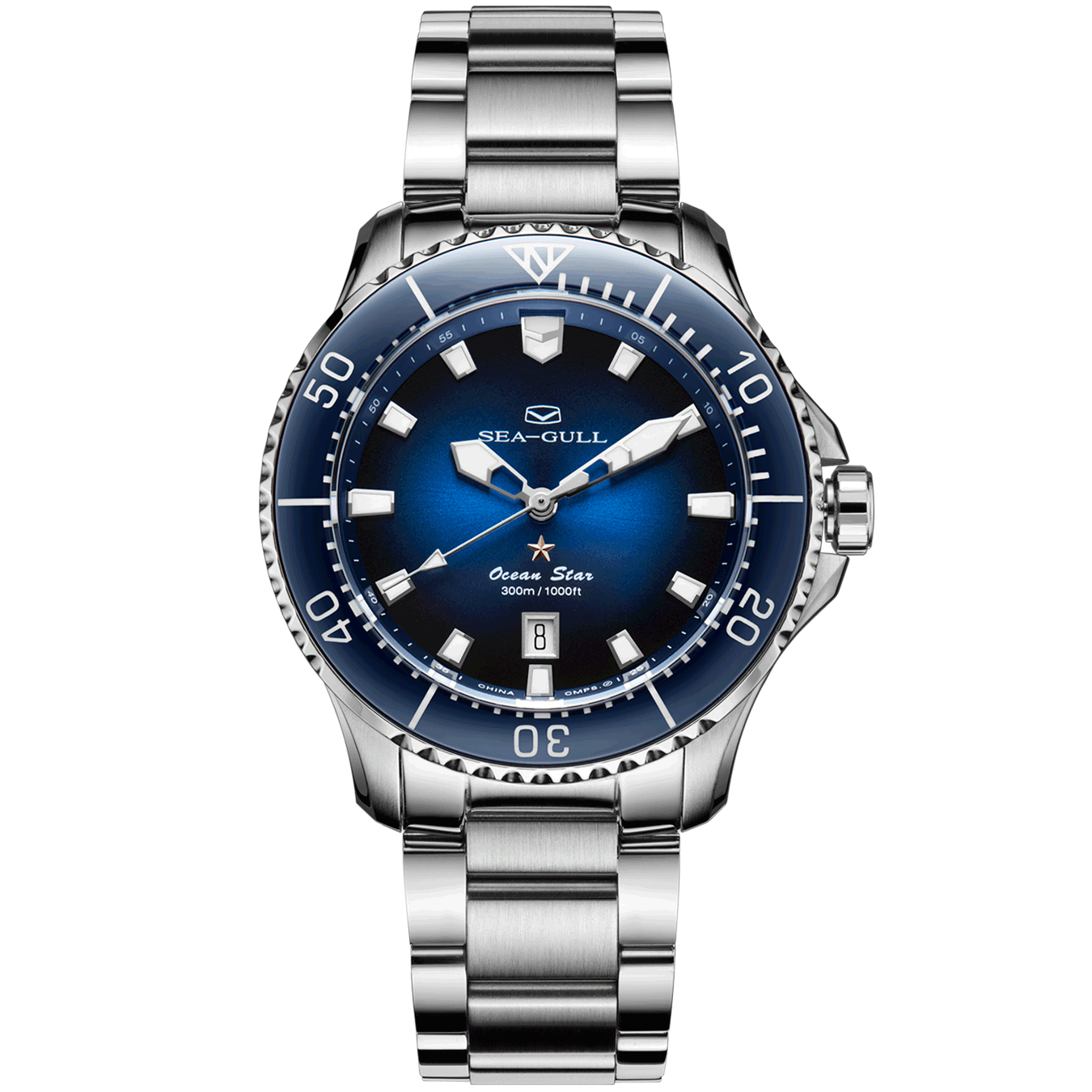 海鷗海洋之星專業潛水員 300m 手錶 43.8 毫米
