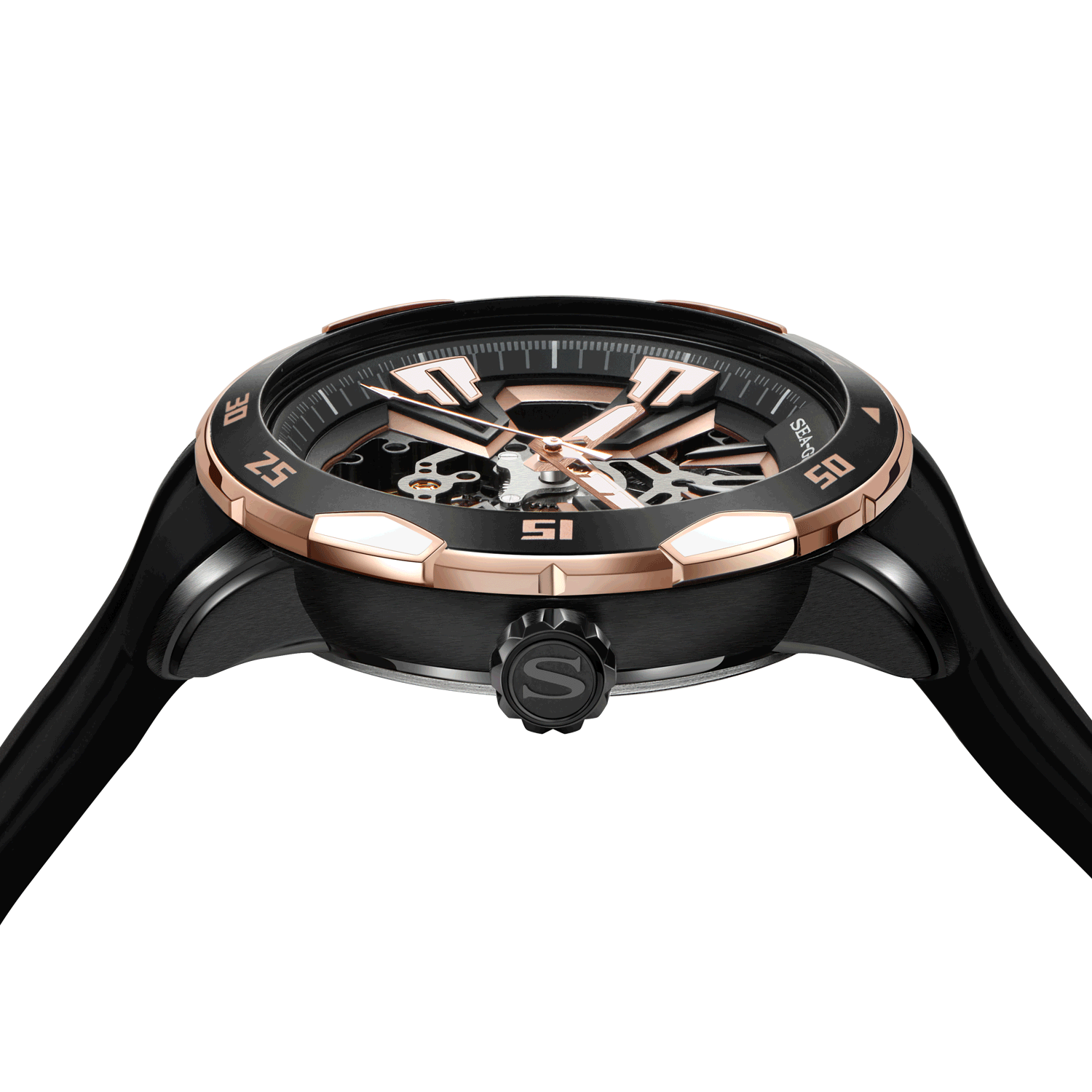 海鷗手錶| Boundary Master V 黑色鏤空自動腕錶 44 毫米
