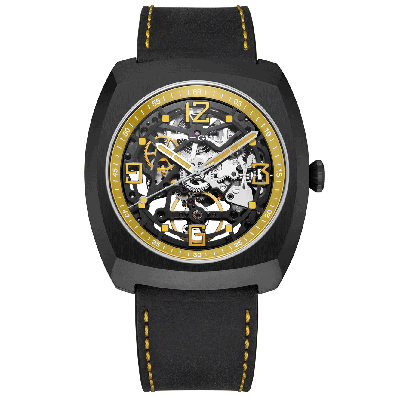 海鷗手錶|時尚酒桶形鏤空自動手錶 44*46mm
