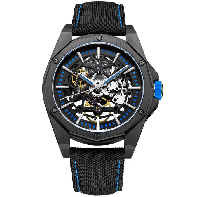 Seagull Watch | Trendy Edgy Skeleton Polygonal Automatic Watch 43mm