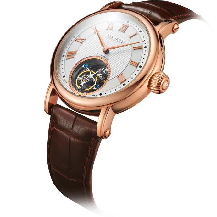 Seagull Watch | 18K Rose Gold Off-center Tourbillon Watch 40mm