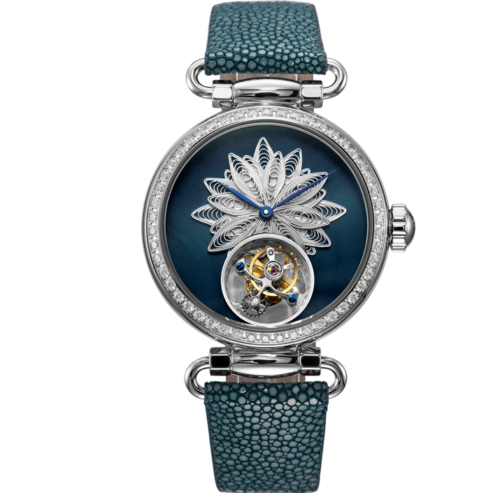 Seagull Filigree Flower Hairpin Tourbillon Watch 38.5mm