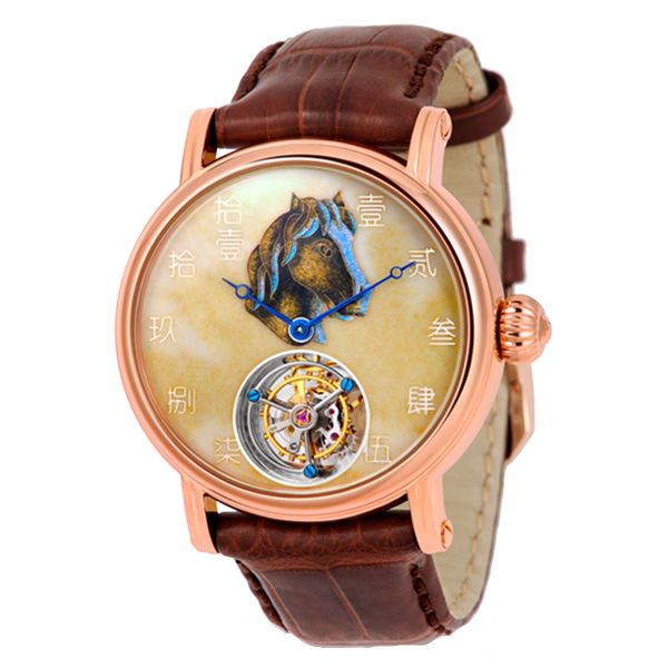 海鷗手錶|十二生肖琺瑯錶盤限量版陀飛輪腕錶 42 毫米