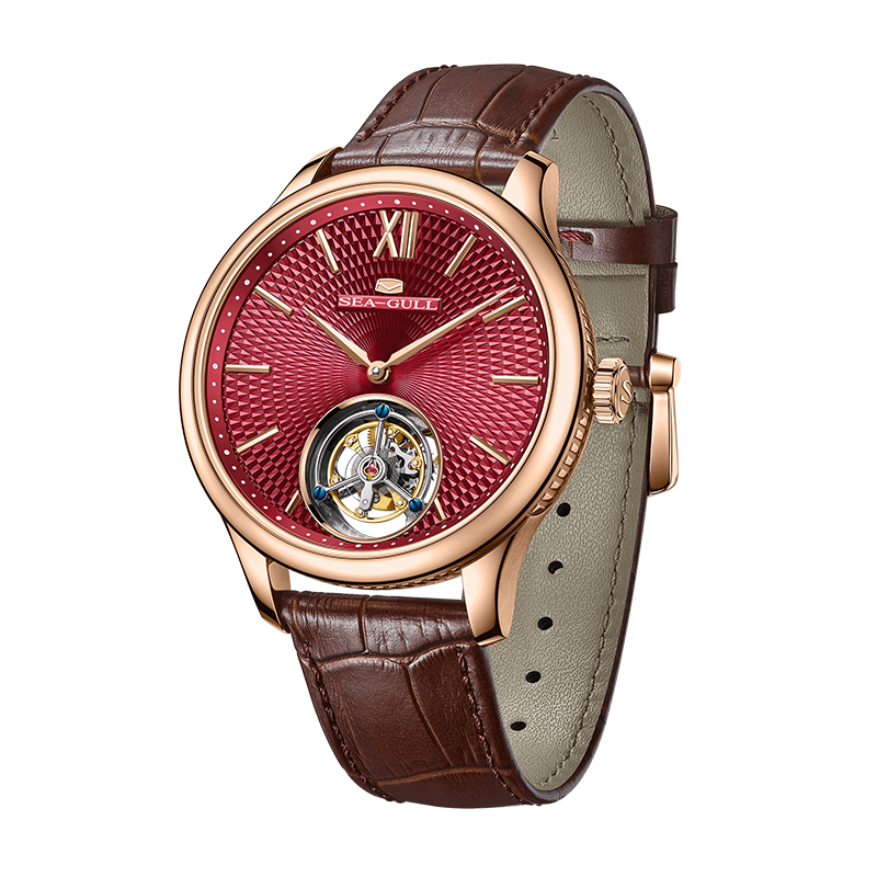 Handgefertigtes, guillochiertes Luxus-Tourbillon von Seagull