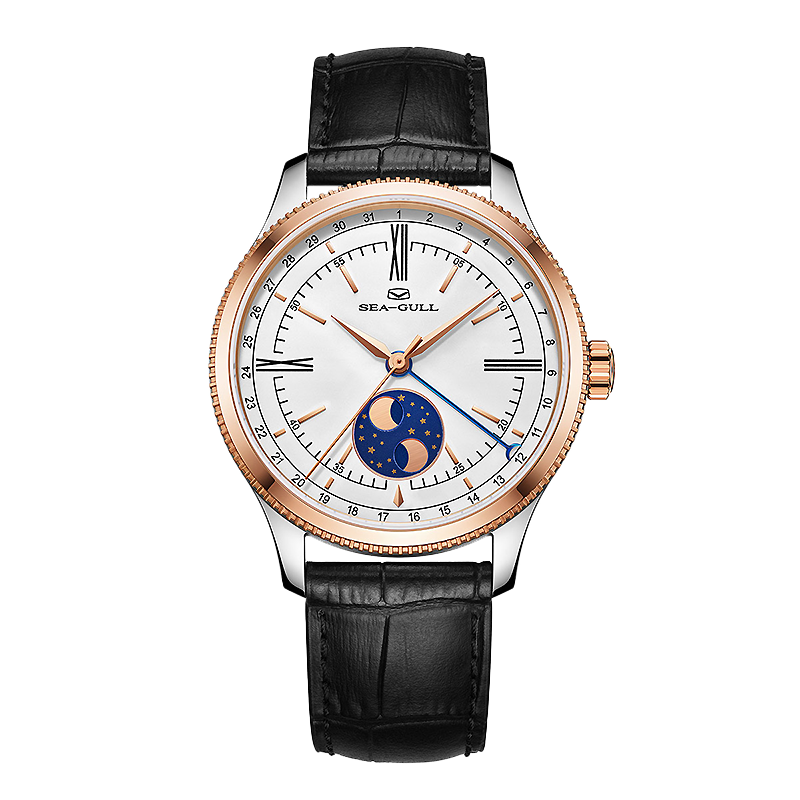 Seagull Moon Phase Watch with Bezel Calendar