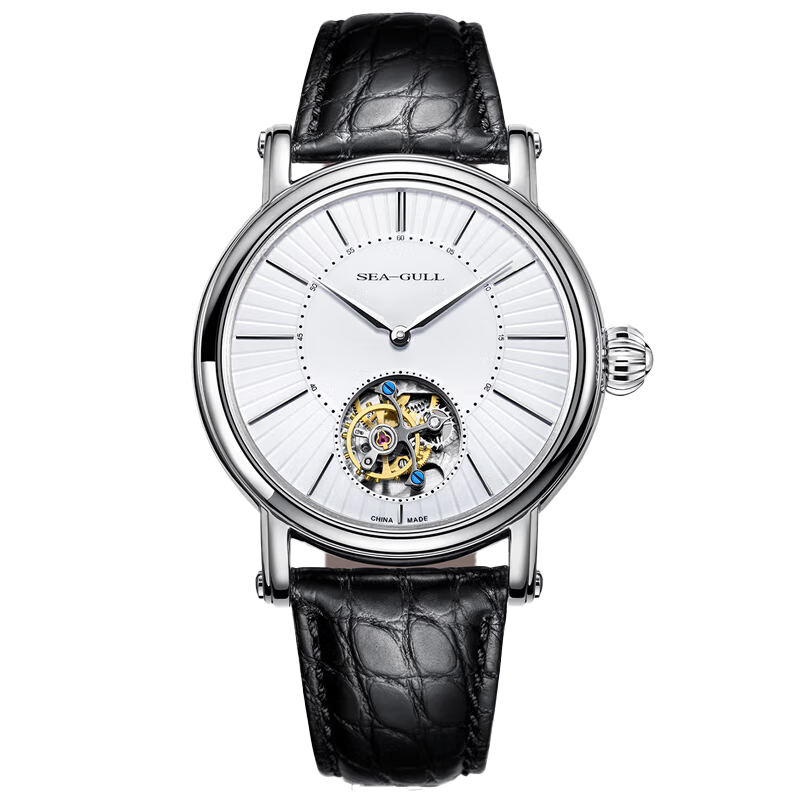海鷗手錶|帶有條形刻度的偏心陀飛輪腕錶