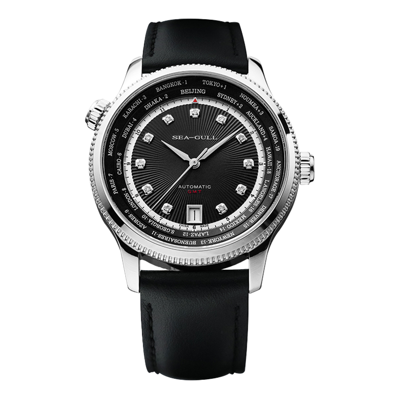 Seagull Diamond-set World Time Watch 41mm