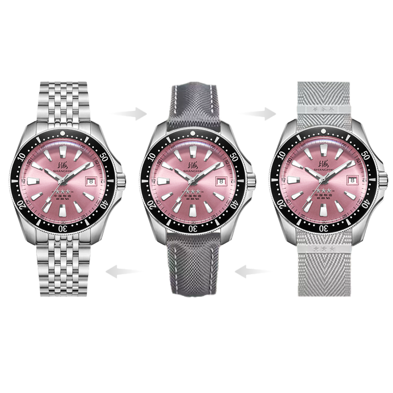 Shanghai 114 Military 35mm Dive Watch - Pink Dial