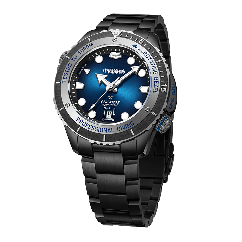 Seagull Okeanos Professional Ultra Diving Auto-Mechanical Watch Waterproof 1000M-Black-Side View