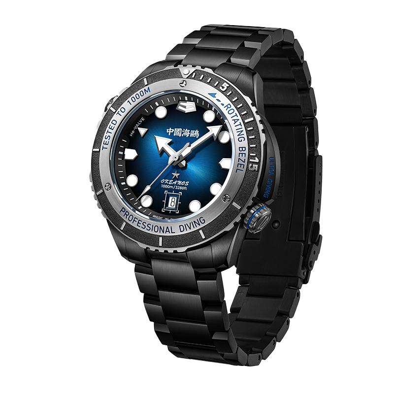 Seagull Okeanos Professional Ultra Diving Auto-Mechanical Watch Waterproof 1000M-Black-Side View