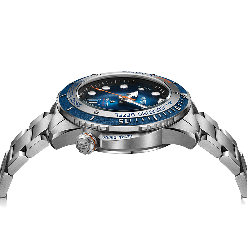 Seagull Okeanos Professional Ultra Diving Auto-Mechanical Watch Waterproof 1000M-Silver-Side View