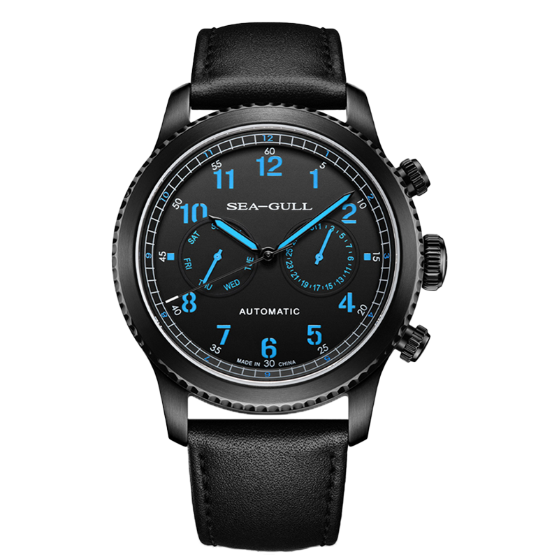 海鷗手錶|航空雙時區飛行員自動運動手錶 43 毫米