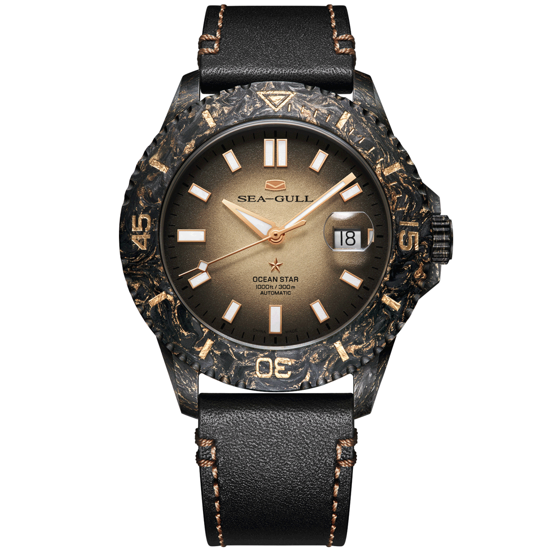 海鷗海洋之星碳纖維錶圈手錶
