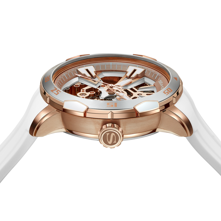 海鷗手錶| Boundary Master V 白色鏤空自動腕錶 40 毫米