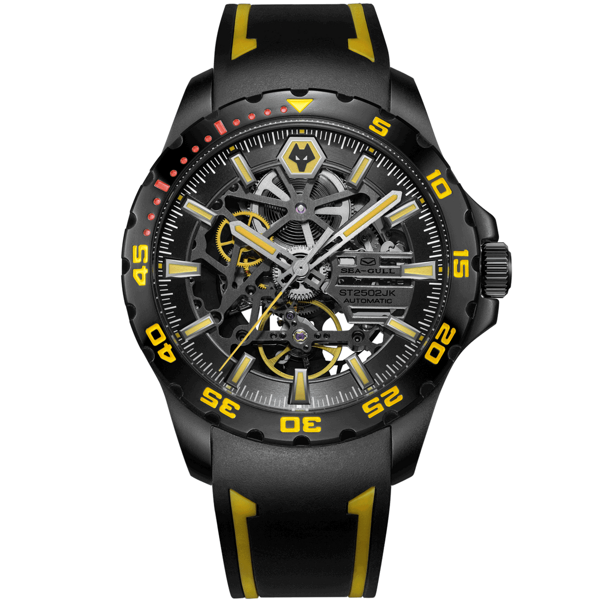 Football Co-branded English Premier League Wolves Skeleton Watch 44mm |  Seagull Watch Official