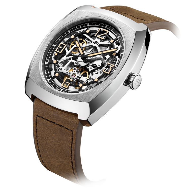 Seagull Watch | Trendy Barrel Skeleton Automatic Watch 44*46mm